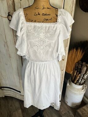 Old Navy Waist-Defined Flutter-Sleeve Tie-Back Mini Dress